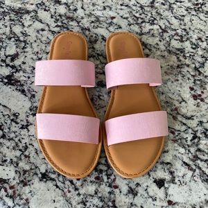 2 strapped baby pink sandals